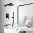 thumbnail image 4 of Matte Black Faucet Set Shower Head with Tub Spout and Handle System Square Wall Mount for Bathroom, 4 of 12