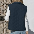 thumbnail image 5 of ZQGJB Womens Lightweight Puffer Vest with Pockets Full Zip Up Lapel Stand Collar Quilted Jacket Winter Warm Puffy Vests Outerwear Tops Navy M, 5 of 9