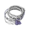 thumbnail image 5 of Juego de pulseras, 5 piezas, pulsera creativa retro europea y americana con borlas de amor huecas y cuentas de loto, 5 of 5