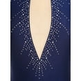 thumbnail image 5 of Alvivi Women Rhinestone Mesh Splice Tank Dress Gymnastics Leotard Lyrical Dance Figure Skating Dress Navy Blue XXL, 5 of 7