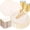 Beige with Gold, variant on LIYH 210 Pcs Ivory Plastic Plates Scalloped Plastic Plates Disposable Dinnerware Set Cream Gold Scalloped Plate Include Plate Gold Silverware Napkins Cup for Birthday Valentine's Day 30 Guests