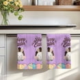 thumbnail image 7 of Purple Easter Kitchen Towels Set of 4, Spring Cartoon Bunny Colorful Eggs Wood Grain Absorbent Dish Towels for Kitchen, Microfiber Hand Towel, Quick Drying Tea Towel for Cleaning Dishcloths, 7 of 7