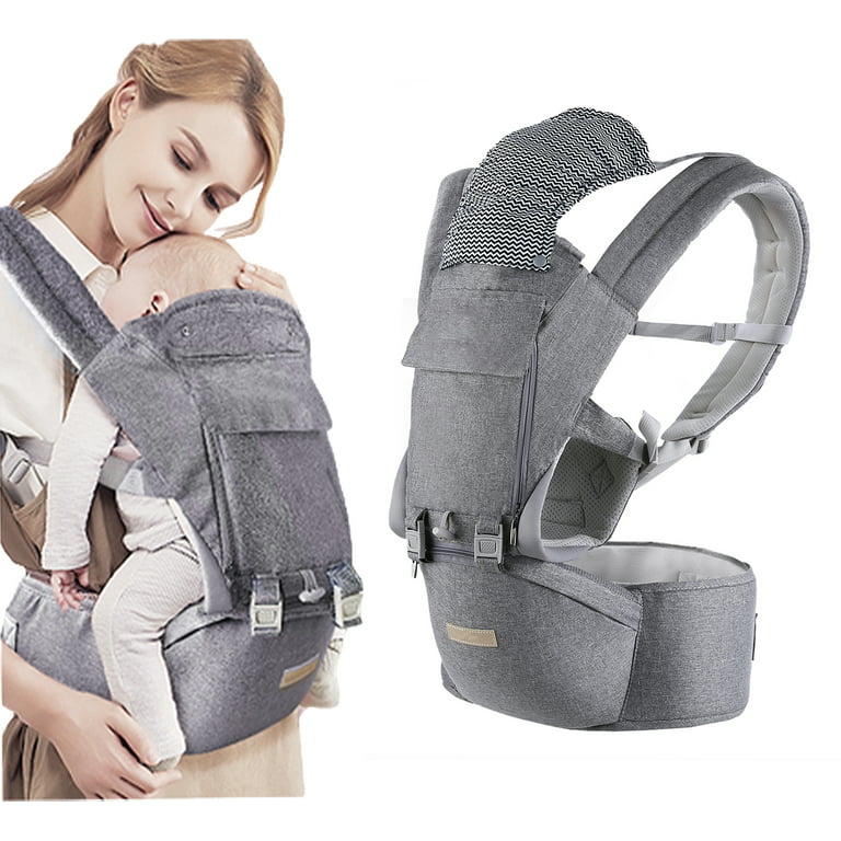 Kisdream Baby Carrier, 9-in-1 Carrier Newborn to Toddler, Wrap with Hip  Seat Lumbar Support, Carriers for All Seasons ＆ Positions, Perfect Hiking