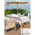 thumbnail image 4 of Outdoor Tablecloth with Umbrella Hole and Zipper, Grey White Pumpkin Rectangle Table Cloth 60x120 Inch Waterproof Tablecloth, Thanksgiving Fall Leaf Stripe Wooden Picnic Table Cover for Patio Camping, 4 of 7