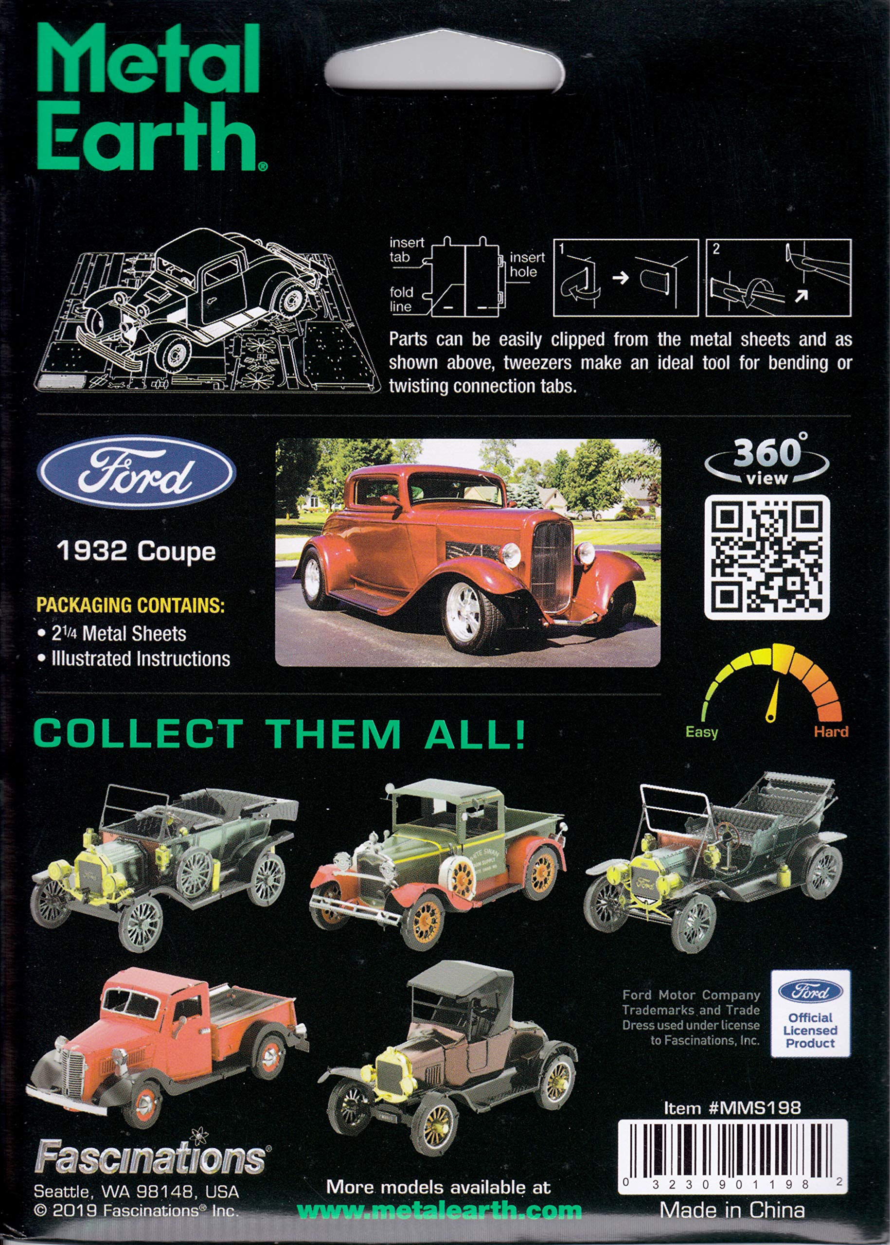 ford coupe occasion on Fascinations Metal Earth 1932 Ford Coupe 3d Metal Model Kit Walmart Com Walmart Com