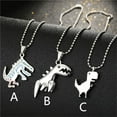 thumbnail image 2 of Fashion Women Stackable Streetstyle Men Trendy Statement Dinosaur Pendant Couples Necklaces Jewelry Dragon Chains B, 2 of 8