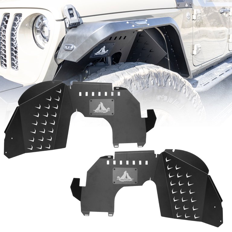 WOLFSTORM Front Inner Fenders Liners for 2019-2021 Jeep Gladiator JT  Offroad Powder Coat Steel