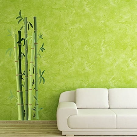 Bamboo Wall Sticker - Bamboo Bushes Wall Decal - Floral Wall Decal, Plant Sticker, Vinyl Wall Art, Green Bamboo Decor - DS 914 - 12in x 33in
