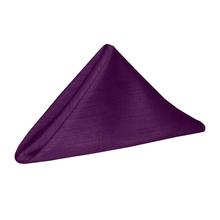 

Ultimate Textile (3 Dozen) Reversible Shantung Satin - Majestic 20 x 20-Inch Cloth Dinner Napkins - for Weddings Home Parties and Special Event use Plum