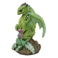 thumbnail image 6 of Fantasy Green Thumb Vintage Artichoke Dragon Statue Fairy Garden Collectible, 6 of 9