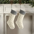 thumbnail image 5 of NSESSHome 3Pcs Knitted Christmas Stocking Classic Large Stockings for Family Holiday Christmas Party Decorations, 5 of 7