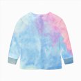 thumbnail image 5 of Toddler Girl Fall Outfits 24 Months 2T 3T 4T 5T 6T 7T Toddler Baby Girl Fall Winter Clothes Tie-dye Long Sleeve Pullover Sweatshirts Jogger Pants Blue Size 2-3 Years, 5 of 9