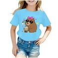 thumbnail image 3 of Tiijoy Big Girls Cute Capybara Graphic T-Shirt Kids Short Sleeve T Shirt, Sizes 9-10, 3 of 3