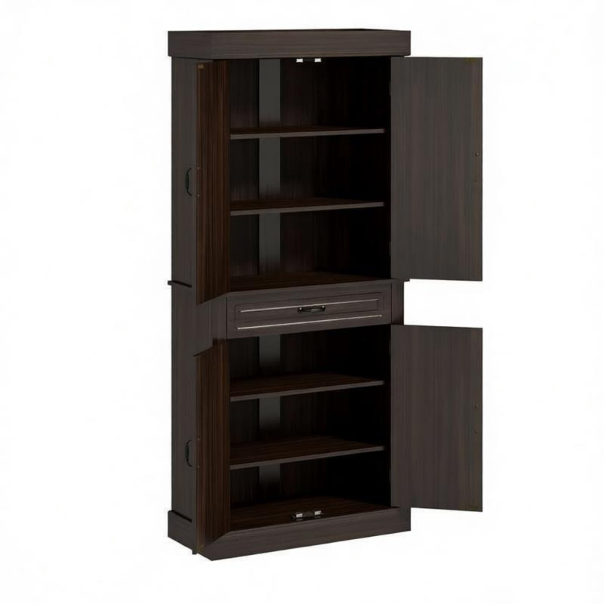 71" Freestanding Kitchen Pantry Cabinet with 4 Doors 2 Large Storage Cabinets And an Additional Drawer for Coffee & Kitchen Supplies