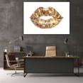 thumbnail image 5 of Mudket Gold Lips Canvas Wall Art, Framed Glam Wall Decor for Bedroom Bathroom, Trendy Fashion Wall Art for Women, Ready to Hang - 12"L x 8"W, 5 of 9
