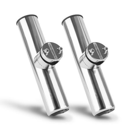 Five Oceans Clamp on Fishing Rod Holder for Rails 7/8 to 1 inch AISI316 Stainless Steel (2 Pack) FO4499-M2