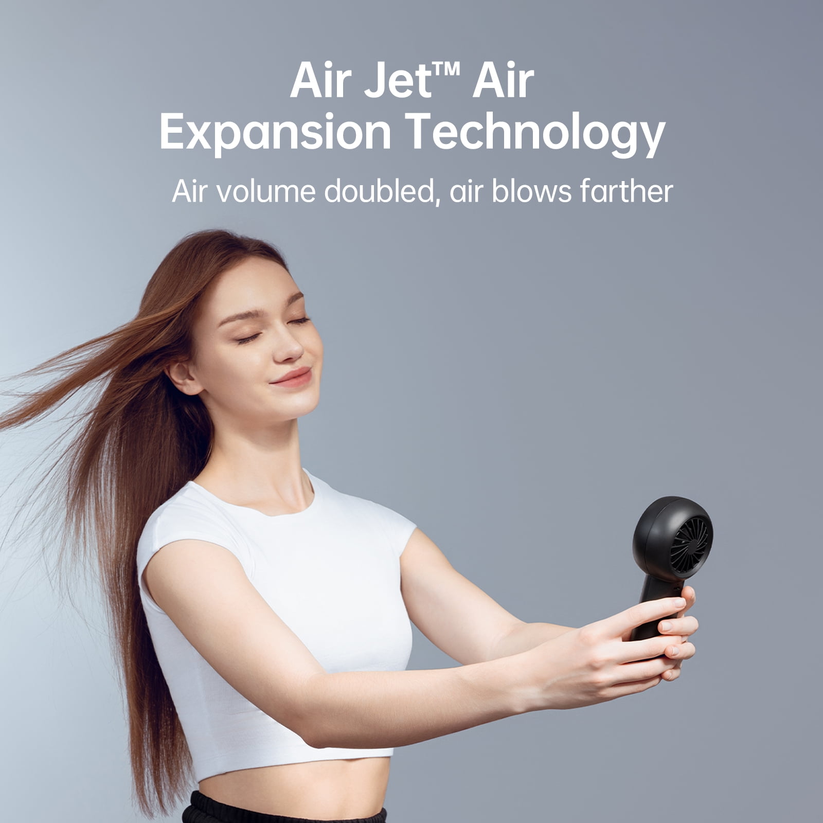 JISULIFE Turbo Fan-Sized Portable Fan & 18H Runtime 6000mAh USB Rechargeable Fan with 5 Wind Modes for All Occasions