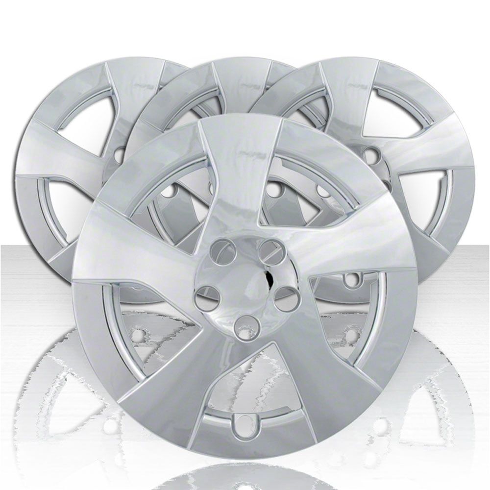 Set of Four 15" Chrome Hubcap Wheel Covers for 2010-2011 Toyota Prius (Push-on)