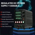 thumbnail image 3 of Riwcyla WANPTEK Bench DC PowerVariable 60V 5A Affichage Numérique Commutation Réglable Alimentation Régulée avec Stockage de Données, Commutateur de Sortie, Port Rapide USB, Court-Circuit, Réglage du Codeur, 3 of 6