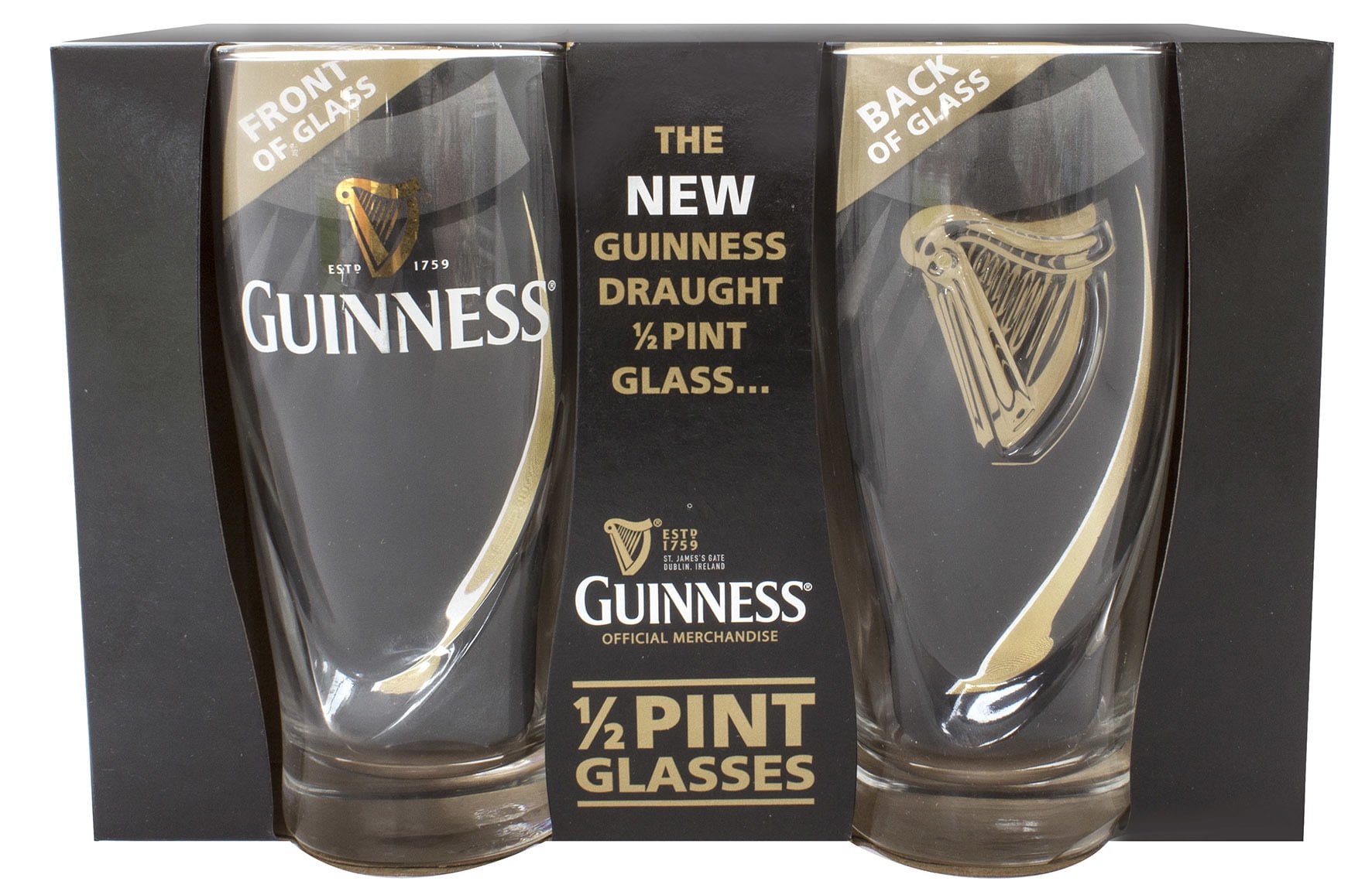 Guinness Official Merchandise Embossed Pint Beer Glass Set of 2 Guinness Official Merchandise Embossed Pint Beer Glass Set of 2