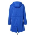 thumbnail image 2 of Winter Blue Solid Raincoat Hooded Outdoor Rain Windproof Jacket Women’S Jackets Women'S Coat, 2 of 2