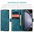 thumbnail image 2 of Retro PU Leather Wallet Case Compatible with Samsung Galaxy Z Fold 7 5G, Magnetic Closure Card Slots Cash Pocket Shockproof Protective Kickstand Durable Flip Case Cover for Galaxy Z Fold 7 5G, Blue, 2 of 10