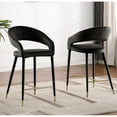thumbnail image 3 of Jacques Velvet Navy Counter Height Dining Chairs (Set of 2), 3 of 5