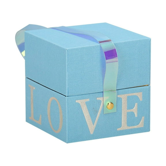 1 Pack Square Nesting Gift Boxes with Lids for Presents, Assorted Sizes, Stacking Decorative Goodie Box for Valentines Holiday, Wedding, Birthday, Party Favors Gifts Wrapping(Blue,5.1x5.1x5.1")