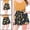 Blue, variant on Unique Bargains Women's Floral Elastic Tie High Waist Beach Shorts, Blue-Floral, XL