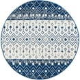 thumbnail image 1 of Rugs.com Moroccan Trellis Collection Rug – 5 Ft Round Ivory Navy Blue Medium Rug Perfect For Kitchens, Dining Rooms, 1 of 9