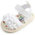 thumbnail image 5 of Infant Baby Girls Summer Sandals with Flower Soft Sole Newborn Toddler First Walker Crib Dress Shoes, 5 of 7