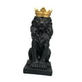 thumbnail image 4 of simhoa Lion with Crown Figurine Tabletop Ornament Handicraft Decorative Desk Collection Black, 4 of 8