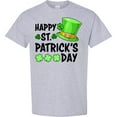 thumbnail image 3 of Inktastic Happy St. Patrick's Day Green Hat and Clovers T-Shirt, 3 of 5