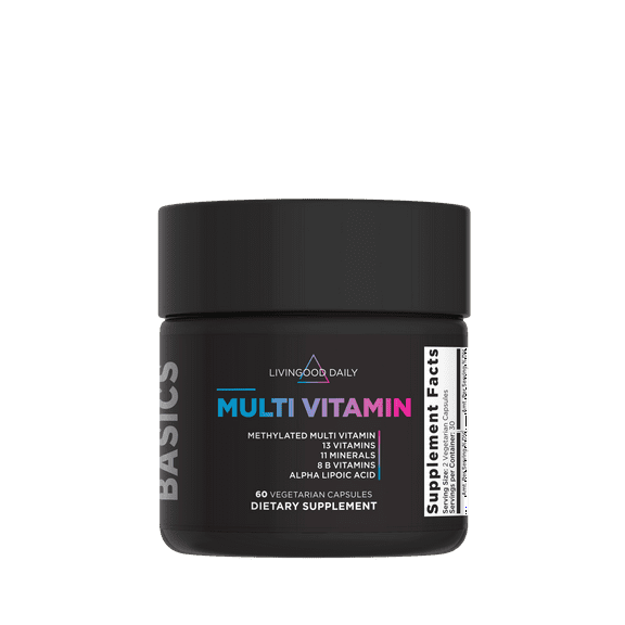 Livingood Daily Methylated Multivitamin for Women and Men, Multi Vitamin Supplement with Alpha Lipoic Acid, B Vitamins, Iron, Zinc and Selenium, Energy, Metabolism and Immune Support, 60 Capsules
