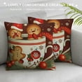 thumbnail image 3 of PHYHOO Merry Christmas House Decorative Throw Pillow Cover, Xmas Red Polka Dot Coffee Welcome Home Decorations, Winter Happy Cushion Case Decor for Sofa Couch White, 3 of 5