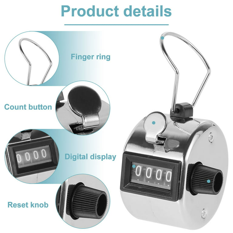 Hand Tally Counter Clicker Tally Counter 4-Digit Palm Click Counter Manual  Mechanical Handheld Clicker Counter with Finger Ring for School Golf  Knitting Row Crochet 