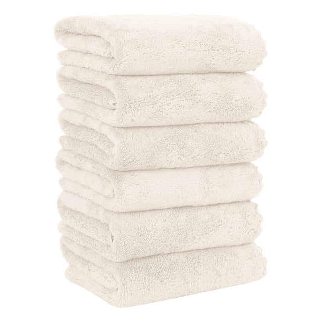 Toallas de mano MOONQUEEN Premium de microfibra de terciopelo coral x6