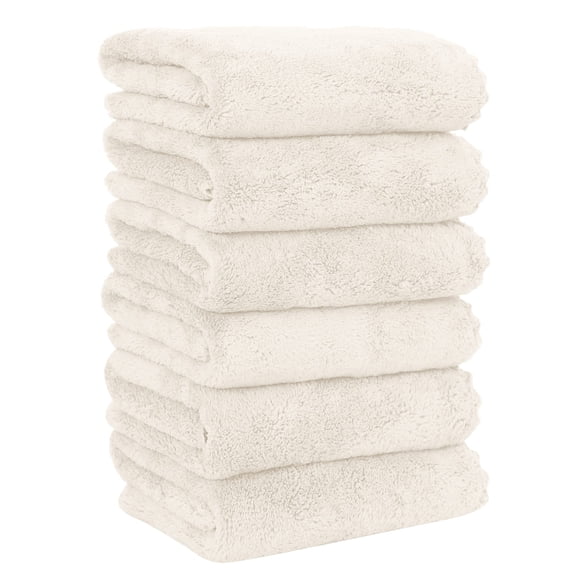 Toallas de mano MOONQUEEN Premium de microfibra de terciopelo coral x6