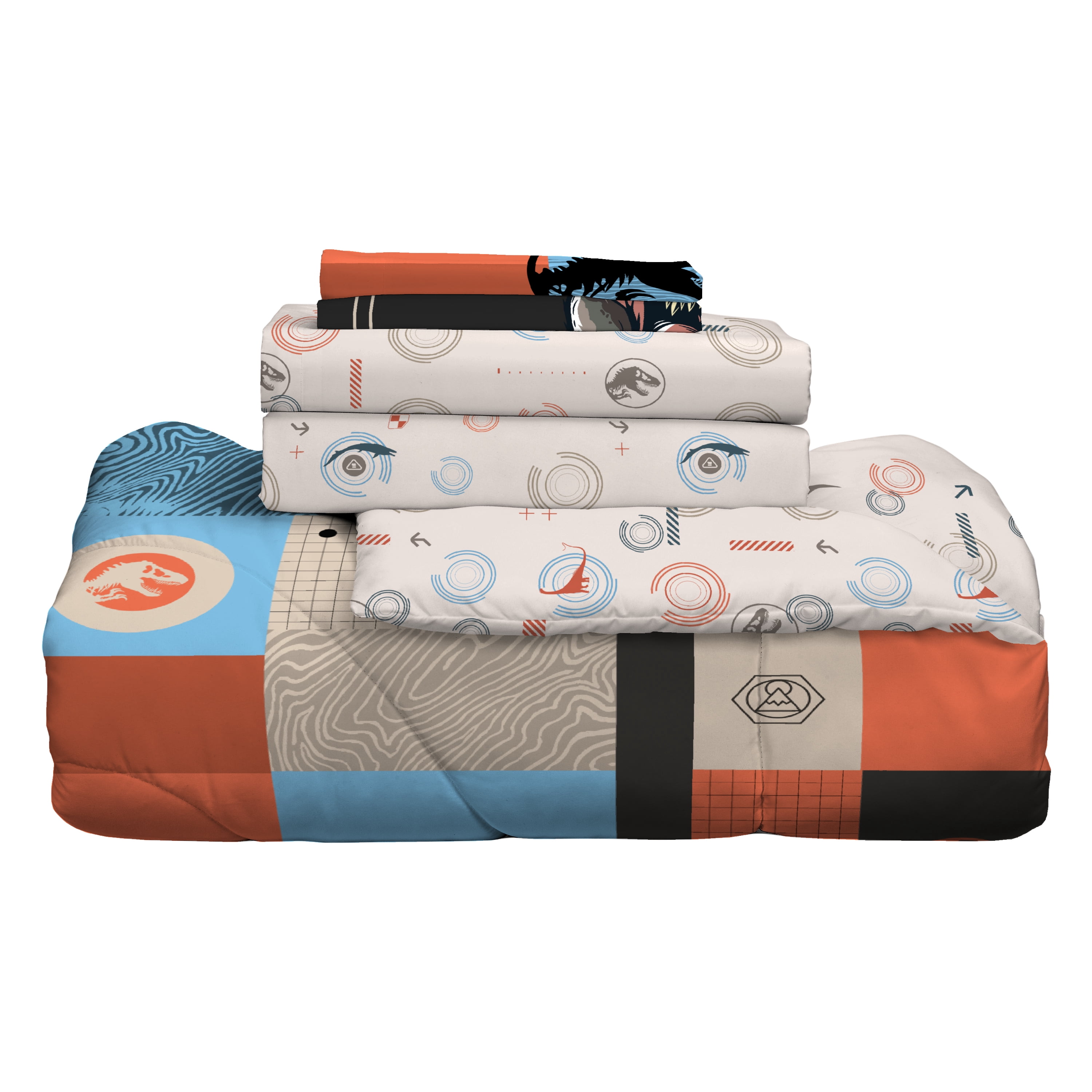 Jurassic World Kids Full Bed in a Bag, 5Pc Bedding Set, Comforter and Sheets