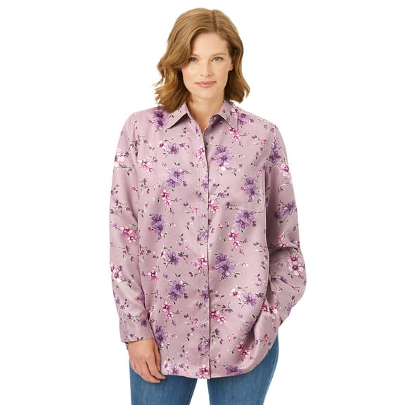 Woman Within Plus Size Soft Faux Suede Shirt