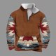 thumbnail image 1 of Sudadera sin capucha para hombre, informal, a la moda, con cuello alto, estampado étnico, cremallera, jersey de manga larga, blusa de poliéster para hombre, 1 of 5