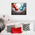thumbnail image 4 of JRXY  Wall Art Decor Large Canvas Print Picture Abstract Red Wine Glass Blue and Red Wine Cup Painting Artwork for Dining Room Kitchen Home Decor Stretched and Framed Ready to Hang 16x12in, 4 of 4