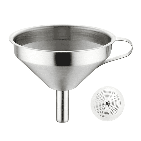 Wine Filter & Household Residue remover 304 Stainless Steel Funnel for Kitchen Use 11cm+filter screen