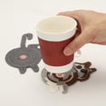 thumbnail image 4 of 3PCS Cat Coasters, 15CM Cute Coasters Cat Butt Crochet Funny for Desk Adults Home Decor Drinks Gifts Coffee, Black White Gray, 4 of 6