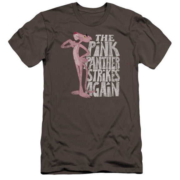 Pink Panther Strikes Again Premium Adult Slim Fit 30/1 T-Shirt Charcoal