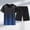Blue, variant on FRSASU Men's Summer Vacation Outfits 2 Piece Short Sleeve Gradient Graphic Shirt and Shorts Sweatsuits Sets Big Tall Matching Set Gray