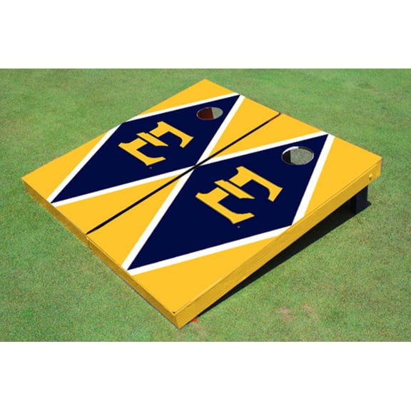 East Tennessee State University E Navy and Yellow Matching Diamond Cornhole Boards