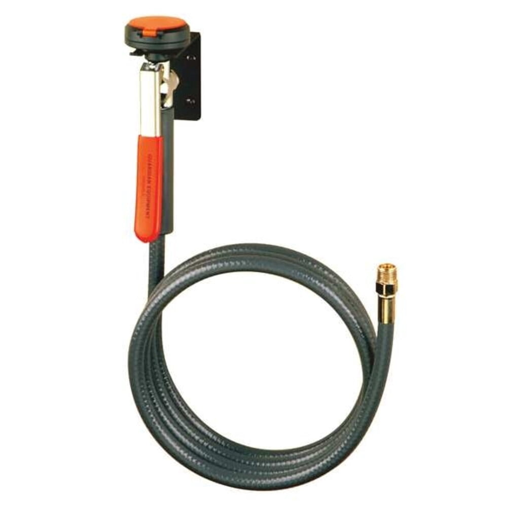 Dual Head Drench Hose, Eyes Coverage, Wall Mount, 8 ft. PVC Hose, Burst Strength 275 psi, NPT