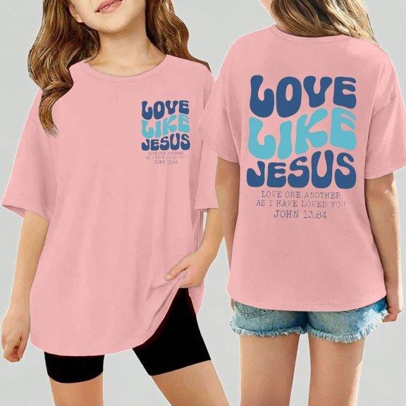 Xijirk Girls T Shirts Graphic Print Tees and Casual Shirts Short Sleeve Comfortable Daily Wear Tops,90