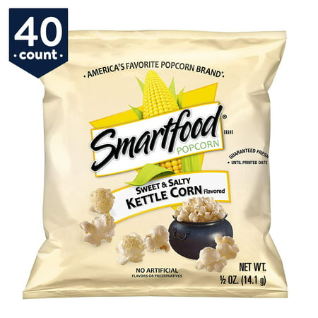 Smartfood Sweet & Salty Kettle Corn Popcorn Snack Pack, 0.5 oz Bags, 40 (World's Best Kettle Corn)